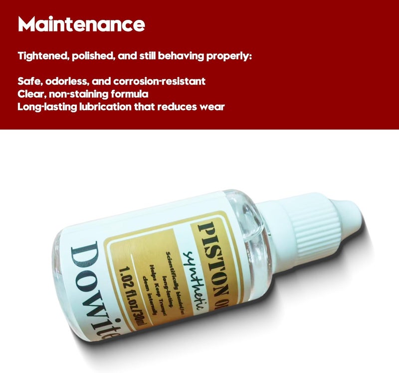 Dowite Synthetic Valve Oil for Trumpet - Odorless Piston Lubricant with Metal Protective Formula - Fast Action Instrument Care for Trumpet, Cornet, Euphonium, and Brass - 1.02 oz(30ml) - Image 5
